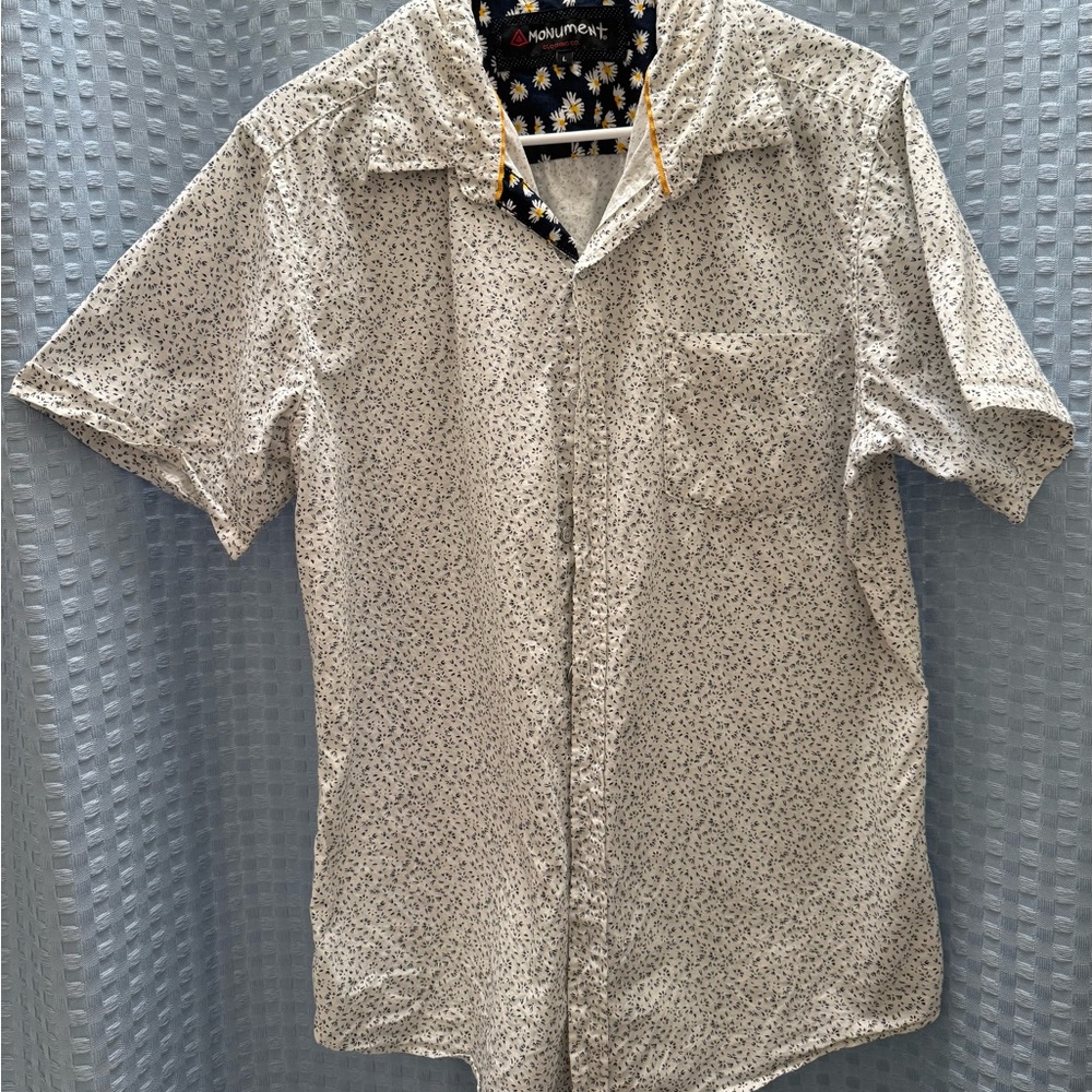 Men's White and Black Patterned Shirt by Monument Clothing Co.